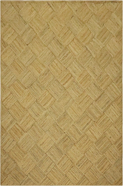 Hand Braided Jute 4 Ft Square Kilim Rug Flatweave Pink Geometric Pattern Jute Sisal Rug, Thick 0.27 Inch Indoor Outdoor Carpet for Kitchen, Bedside, Yoga Mat - Colors B