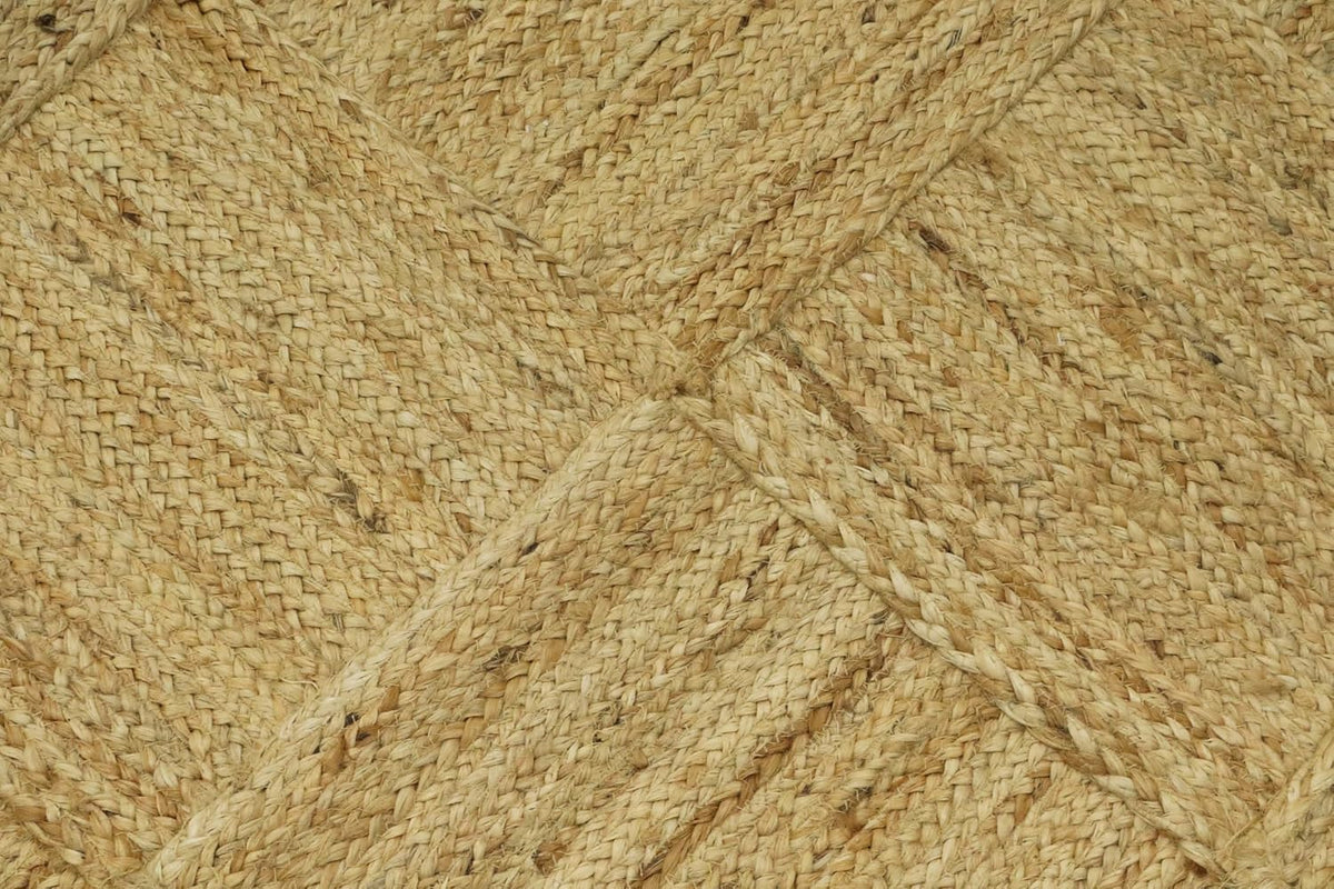 Hand Braided Jute 4 Ft Square Kilim Rug Flatweave Pink Geometric Pattern Jute Sisal Rug, Thick 0.27 Inch Indoor Outdoor Carpet for Kitchen, Bedside, Yoga Mat - Colors B