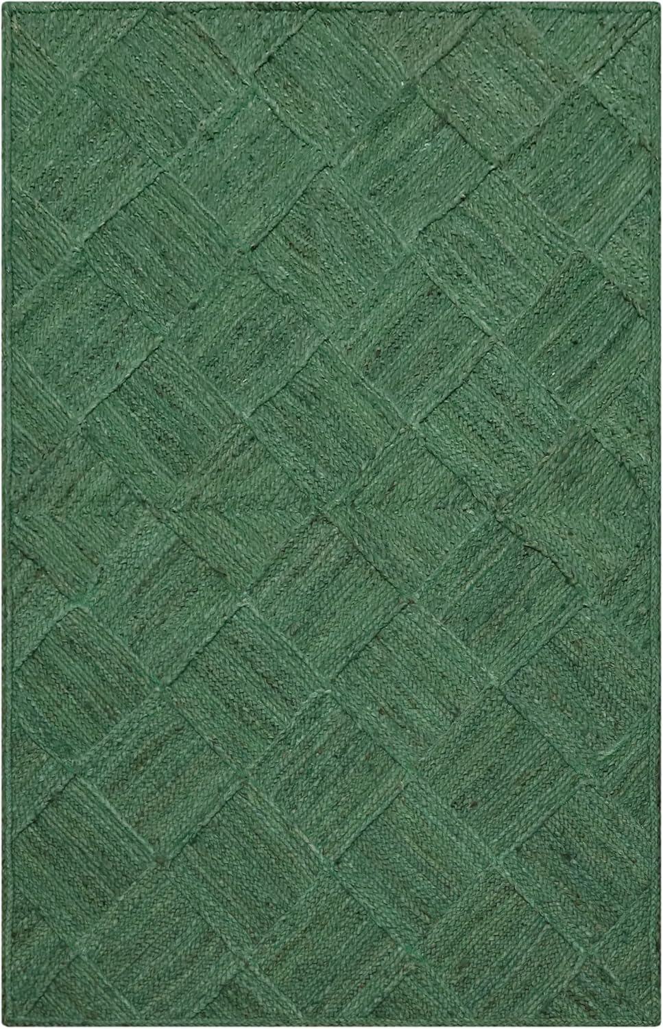 Hand Braided Jute 4 Ft Square Kilim Rug Flatweave Pink Geometric Pattern Jute Sisal Rug, Thick 0.27 Inch Indoor Outdoor Carpet for Kitchen, Bedside, Yoga Mat - Colors B