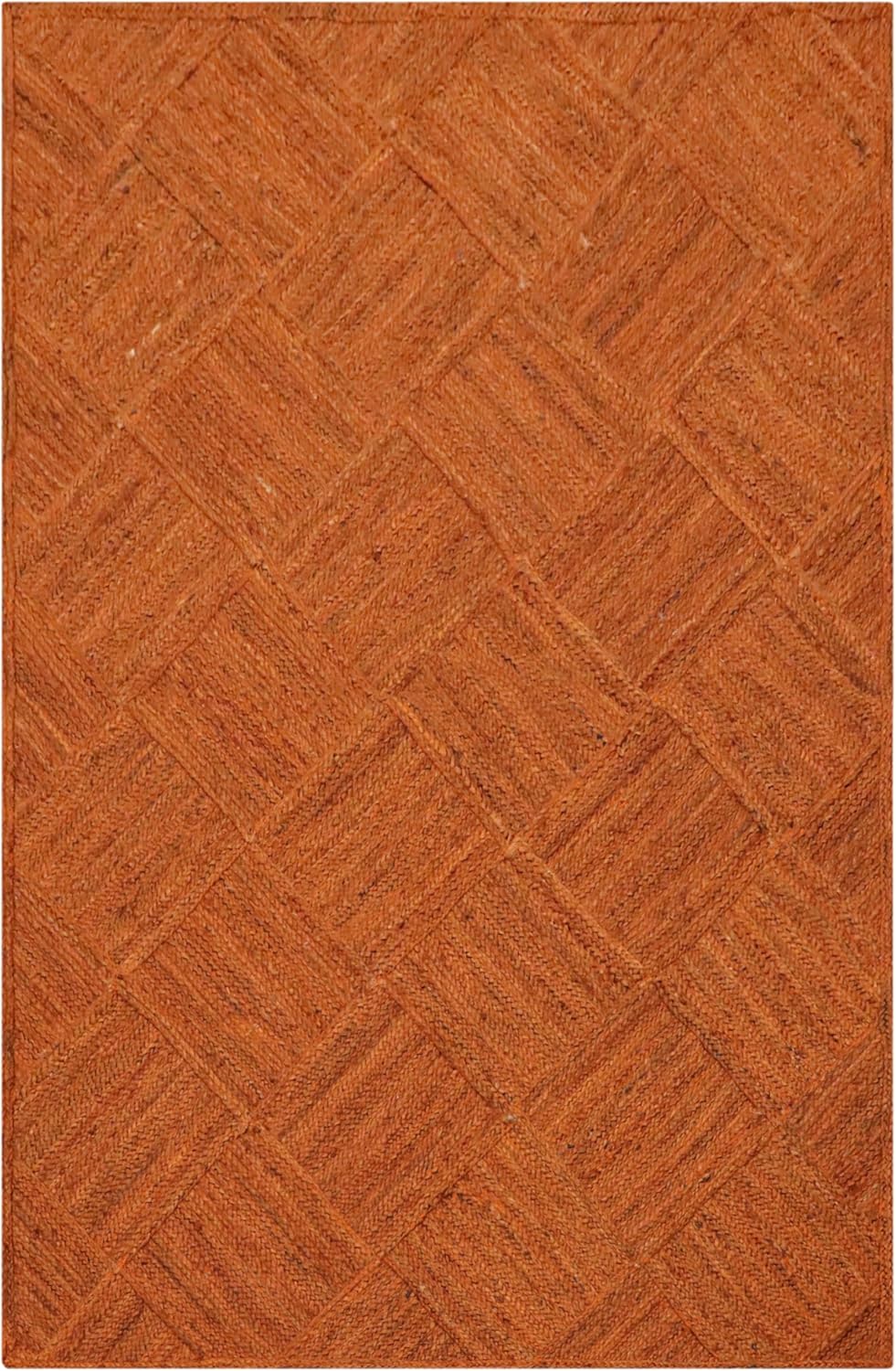 Hand Braided Jute 4 Ft Square Kilim Rug Flatweave Pink Geometric Pattern Jute Sisal Rug, Thick 0.27 Inch Indoor Outdoor Carpet for Kitchen, Bedside, Yoga Mat - Colors B