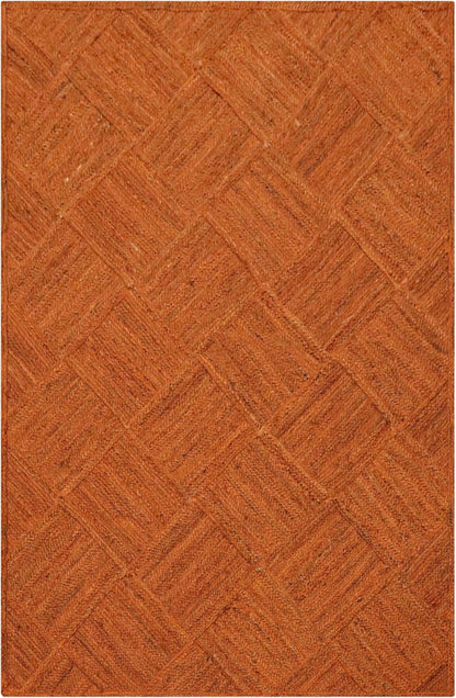 Hand Braided Jute 4 Ft Square Kilim Rug Flatweave Pink Geometric Pattern Jute Sisal Rug, Thick 0.27 Inch Indoor Outdoor Carpet for Kitchen, Bedside, Yoga Mat - Colors B