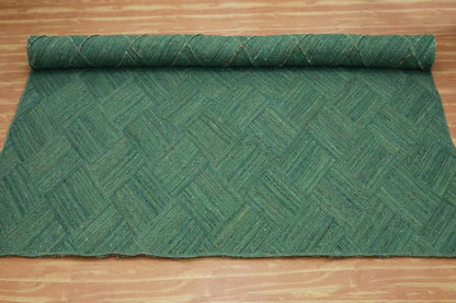 Hand Braided Jute 4 Ft Square Kilim Rug Flatweave Pink Geometric Pattern Jute Sisal Rug, Thick 0.27 Inch Indoor Outdoor Carpet for Kitchen, Bedside, Yoga Mat - Colors B