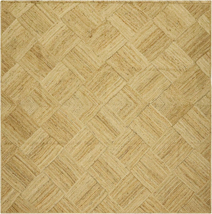 Hand Braided Jute 4 Ft Square Kilim Rug Flatweave Pink Geometric Pattern Jute Sisal Rug, Thick 0.27 Inch Indoor Outdoor Carpet for Kitchen, Bedside, Yoga Mat - Colors B
