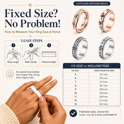 FUNRUN JEWELRY Fidget Anxiety Rings for Women and Men Spinner Ring 4-6PCS