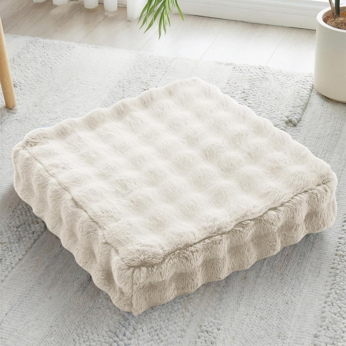2 Pcs High Density Foam Floor Pillow - Upgraded Large Pillows Seating for Adults - Outdoor Floor Cushion with Soft Tufted Cover - Yoga Pillows for Sitting On Floor - 22 Inch Light Gray