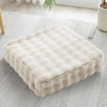 2 Pcs High Density Foam Floor Pillow - Upgraded Large Pillows Seating for Adults - Outdoor Floor Cushion with Soft Tufted Cover - Yoga Pillows for Sitting On Floor - 22 Inch Light Gray