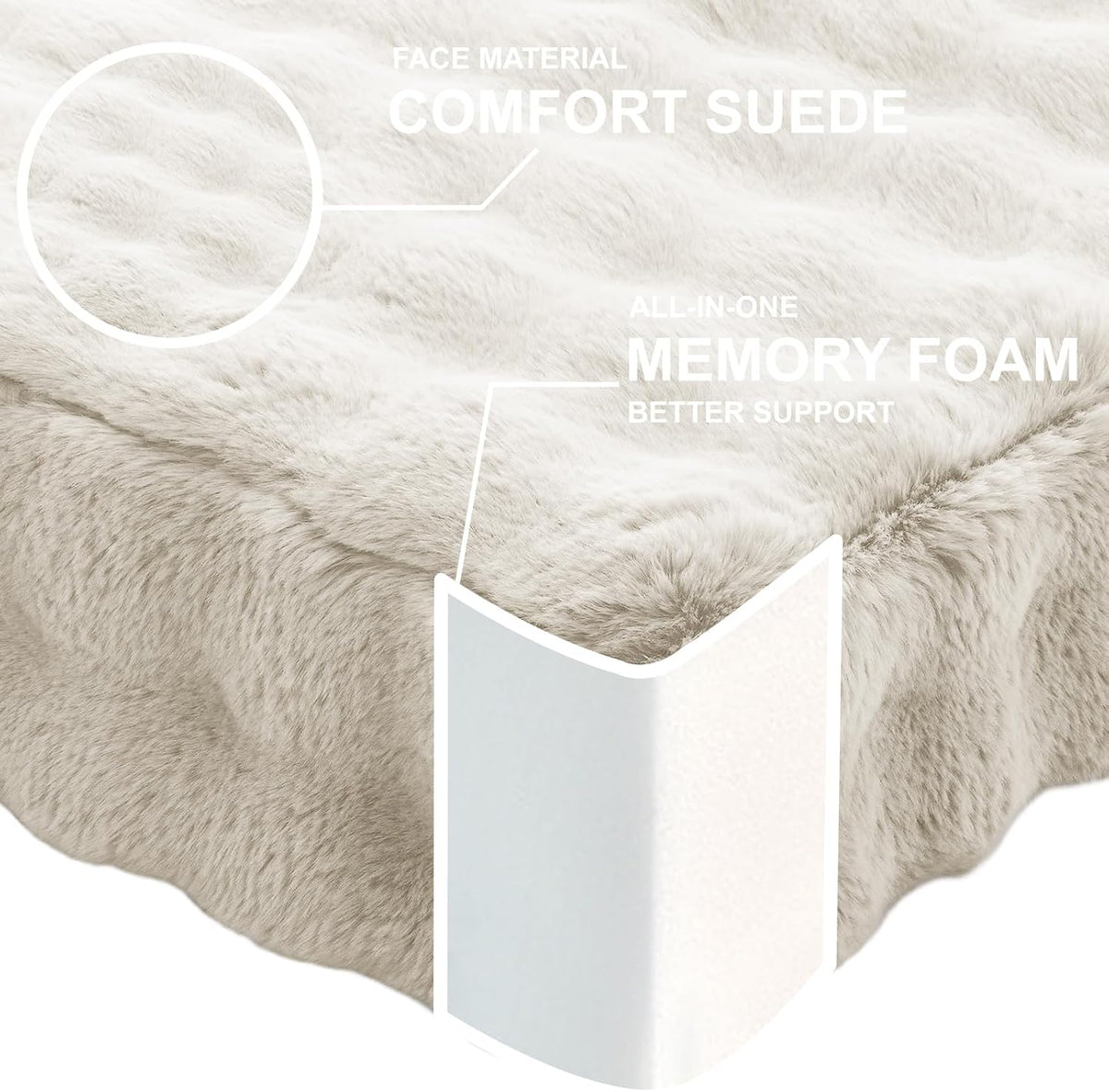 2 Pcs High Density Foam Floor Pillow - Upgraded Large Pillows Seating for Adults - Outdoor Floor Cushion with Soft Tufted Cover - Yoga Pillows for Sitting On Floor - 22 Inch Light Gray