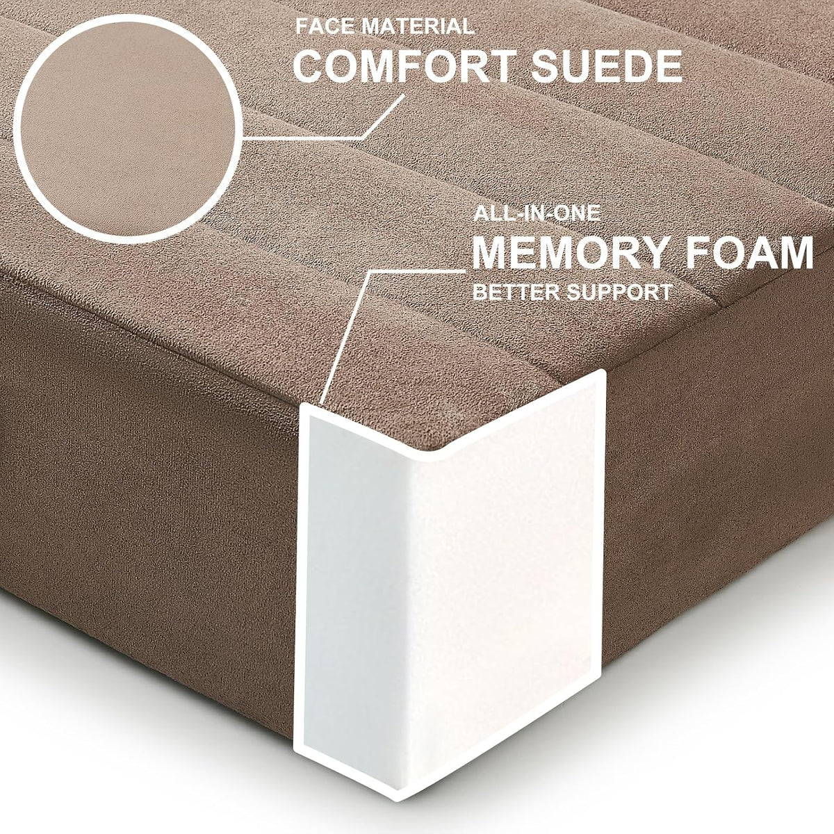 2 Pcs High Density Foam Floor Pillow - Upgraded Large Pillows Seating for Adults - Outdoor Floor Cushion with Soft Tufted Cover - Yoga Pillows for Sitting On Floor - 22 Inch Light Gray