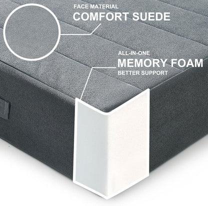 2 Pcs High Density Foam Floor Pillow - Upgraded Large Pillows Seating for Adults - Outdoor Floor Cushion with Soft Tufted Cover - Yoga Pillows for Sitting On Floor - 22 Inch Light Gray