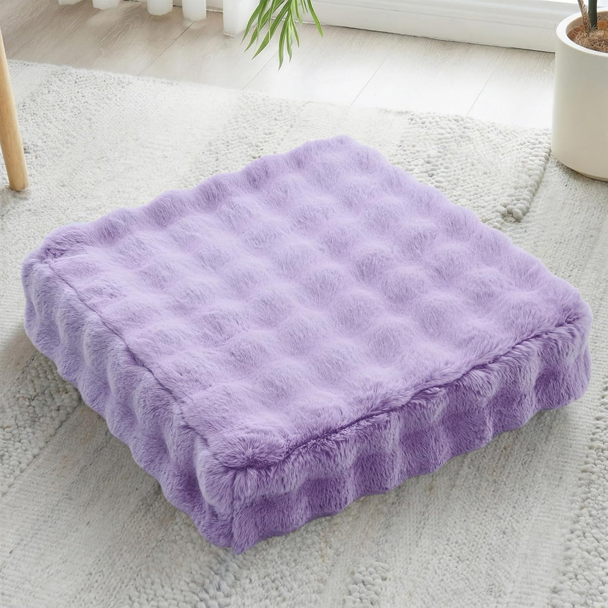 2 Pcs High Density Foam Floor Pillow - Upgraded Large Pillows Seating for Adults - Outdoor Floor Cushion with Soft Tufted Cover - Yoga Pillows for Sitting On Floor - 22 Inch Light Gray
