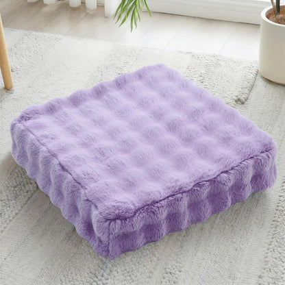 2 Pcs High Density Foam Floor Pillow - Upgraded Large Pillows Seating for Adults - Outdoor Floor Cushion with Soft Tufted Cover - Yoga Pillows for Sitting On Floor - 22 Inch Light Gray