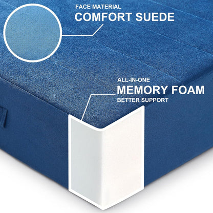 2 Pcs High Density Foam Floor Pillow - Upgraded Large Pillows Seating for Adults - Outdoor Floor Cushion with Soft Tufted Cover - Yoga Pillows for Sitting On Floor - 22 Inch Light Gray