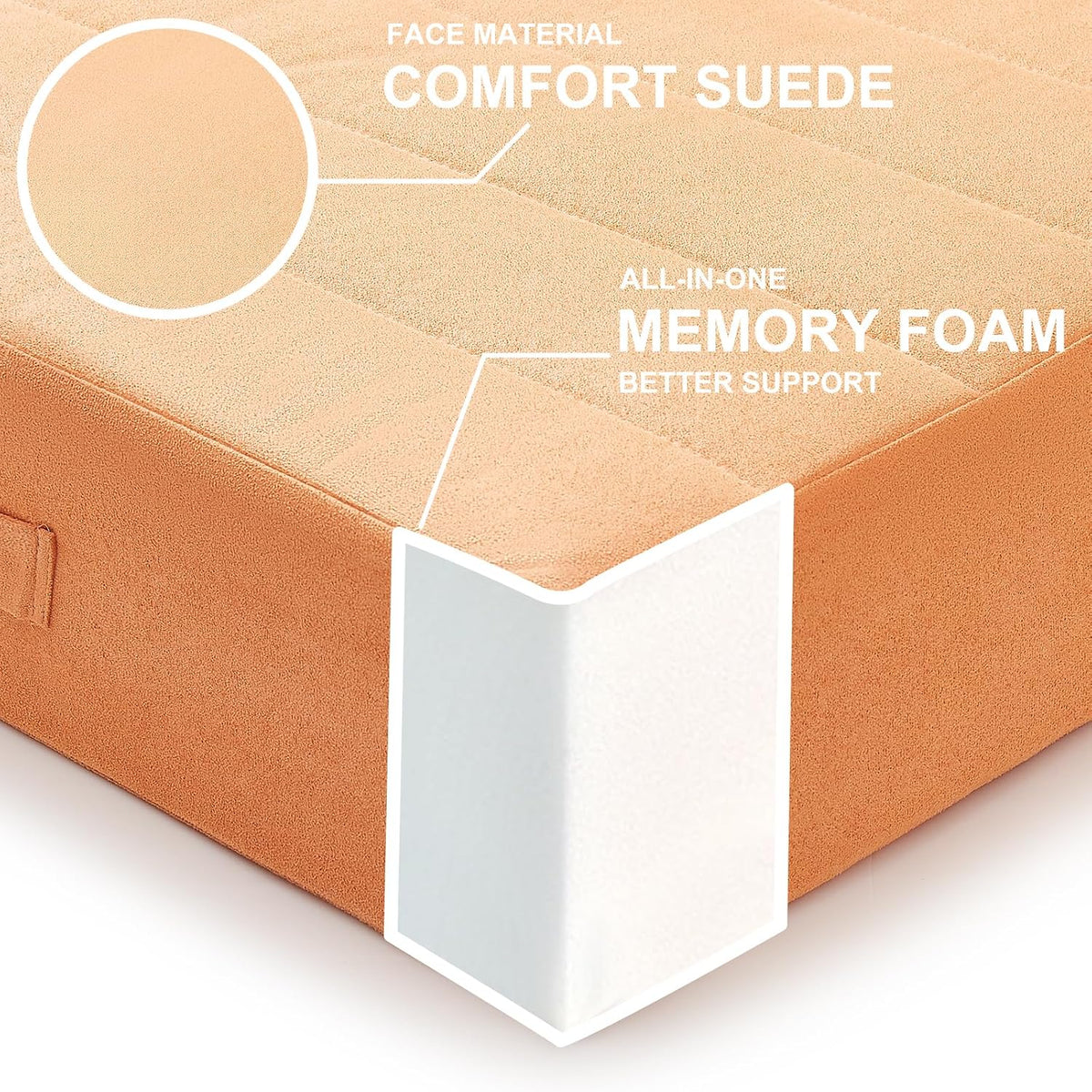 2 Pcs High Density Foam Floor Pillow - Upgraded Large Pillows Seating for Adults - Outdoor Floor Cushion with Soft Tufted Cover - Yoga Pillows for Sitting On Floor - 22 Inch Light Gray
