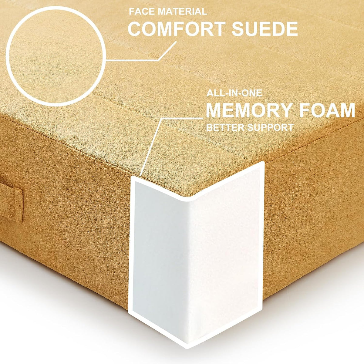 2 Pcs High Density Foam Floor Pillow - Upgraded Large Pillows Seating for Adults - Outdoor Floor Cushion with Soft Tufted Cover - Yoga Pillows for Sitting On Floor - 22 Inch Light Gray