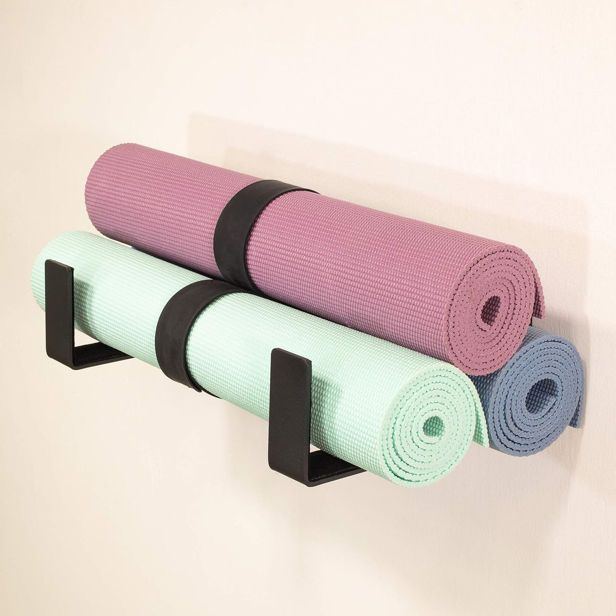 Yoga Mat Holder Wall Mount, Foam Roller Rack, Large