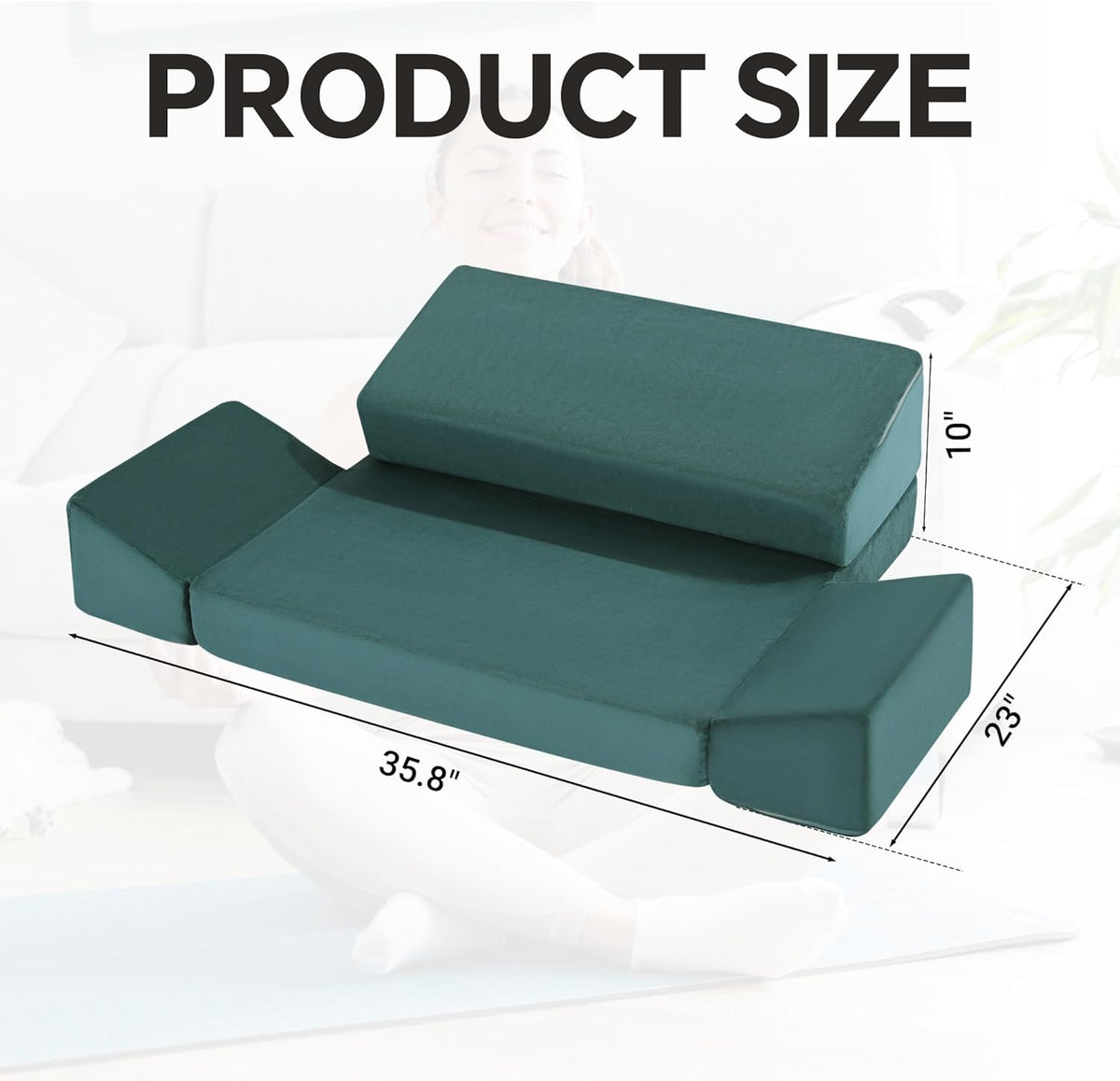 Large Meditation Cushion Foam Meditation Pillows for Sitting on Floor, Yoga Pillow for Adult, Meditation Mat with 2 Knee Cushions and Hip Support-3 Shapes for Different People