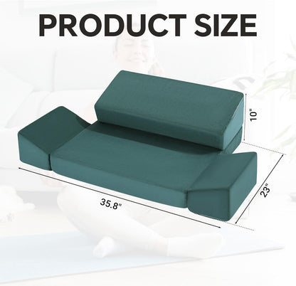 Large Meditation Cushion Foam Meditation Pillows for Sitting on Floor, Yoga Pillow for Adult, Meditation Mat with 2 Knee Cushions and Hip Support-3 Shapes for Different People