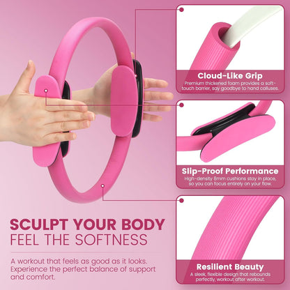 Pilates Kit for Women 13PCS, Pilates Ring Ball Resistance Bands Workout Set