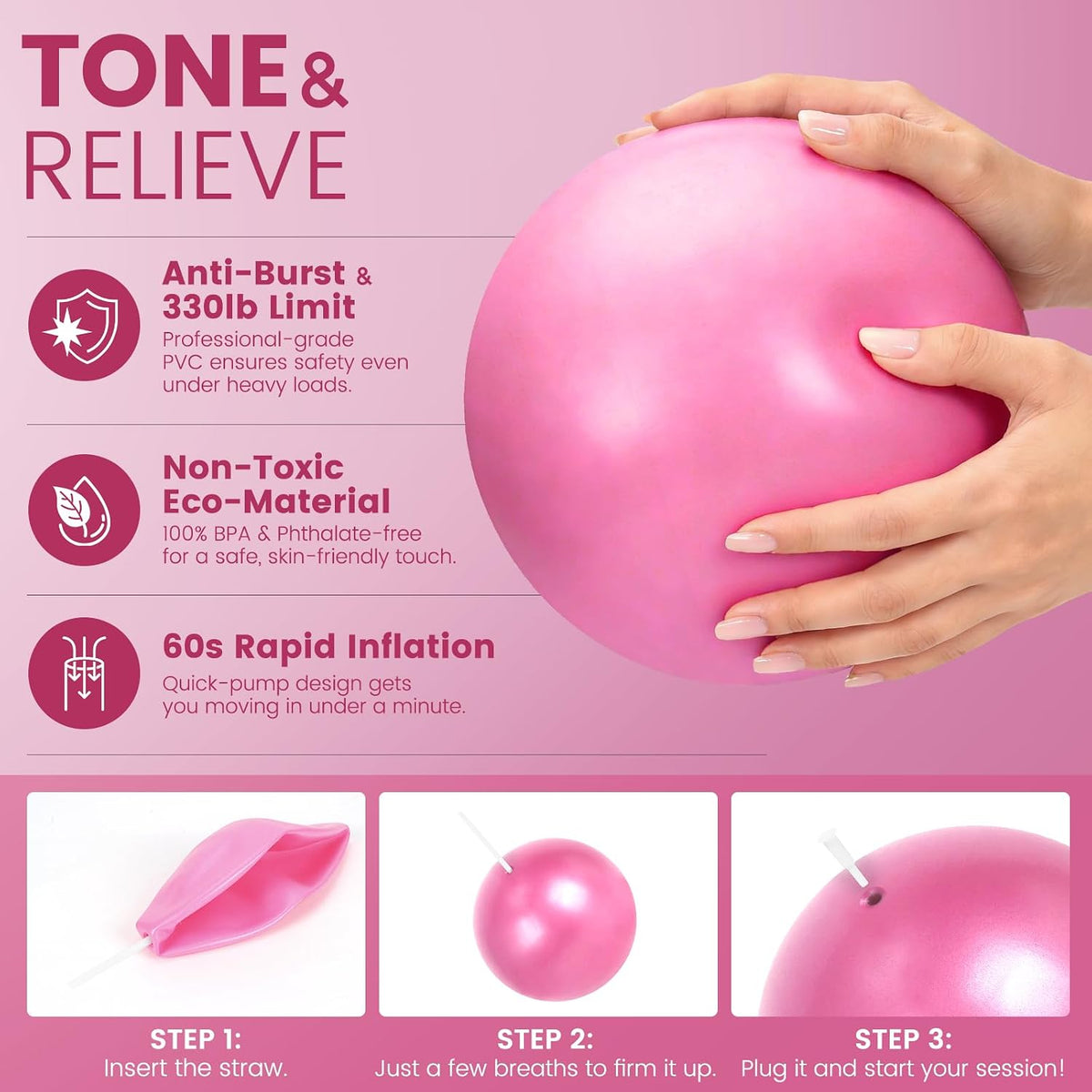 Pilates Kit for Women 13PCS, Pilates Ring Ball Resistance Bands Workout Set