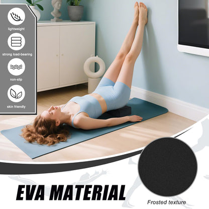 Yoga Blocks Set with Straps, High Density Yoga Bricks, Lightweight EVA Foam Pilates Block, 2 Yoga Blocks with 2 Straps for Yoga, Pilates, Fitness, Stretching and Toning