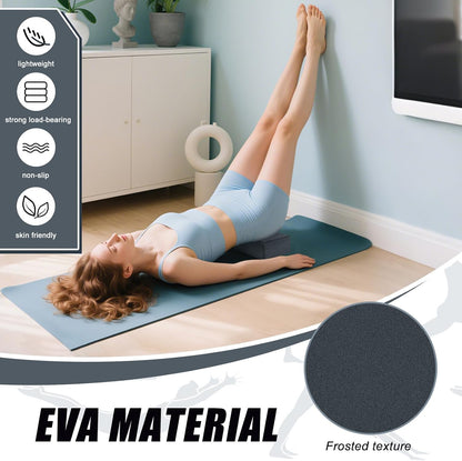 Yoga Blocks Set with Straps, High Density Yoga Bricks, Lightweight EVA Foam Pilates Block, 2 Yoga Blocks with 2 Straps for Yoga, Pilates, Fitness, Stretching and Toning