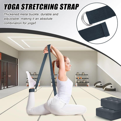 Yoga Blocks Set with Straps, High Density Yoga Bricks, Lightweight EVA Foam Pilates Block, 2 Yoga Blocks with 2 Straps for Yoga, Pilates, Fitness, Stretching and Toning