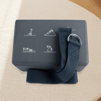 Yoga Blocks Set with Straps, High Density Yoga Bricks, Lightweight EVA Foam Pilates Block, 2 Yoga Blocks with 2 Straps for Yoga, Pilates, Fitness, Stretching and Toning