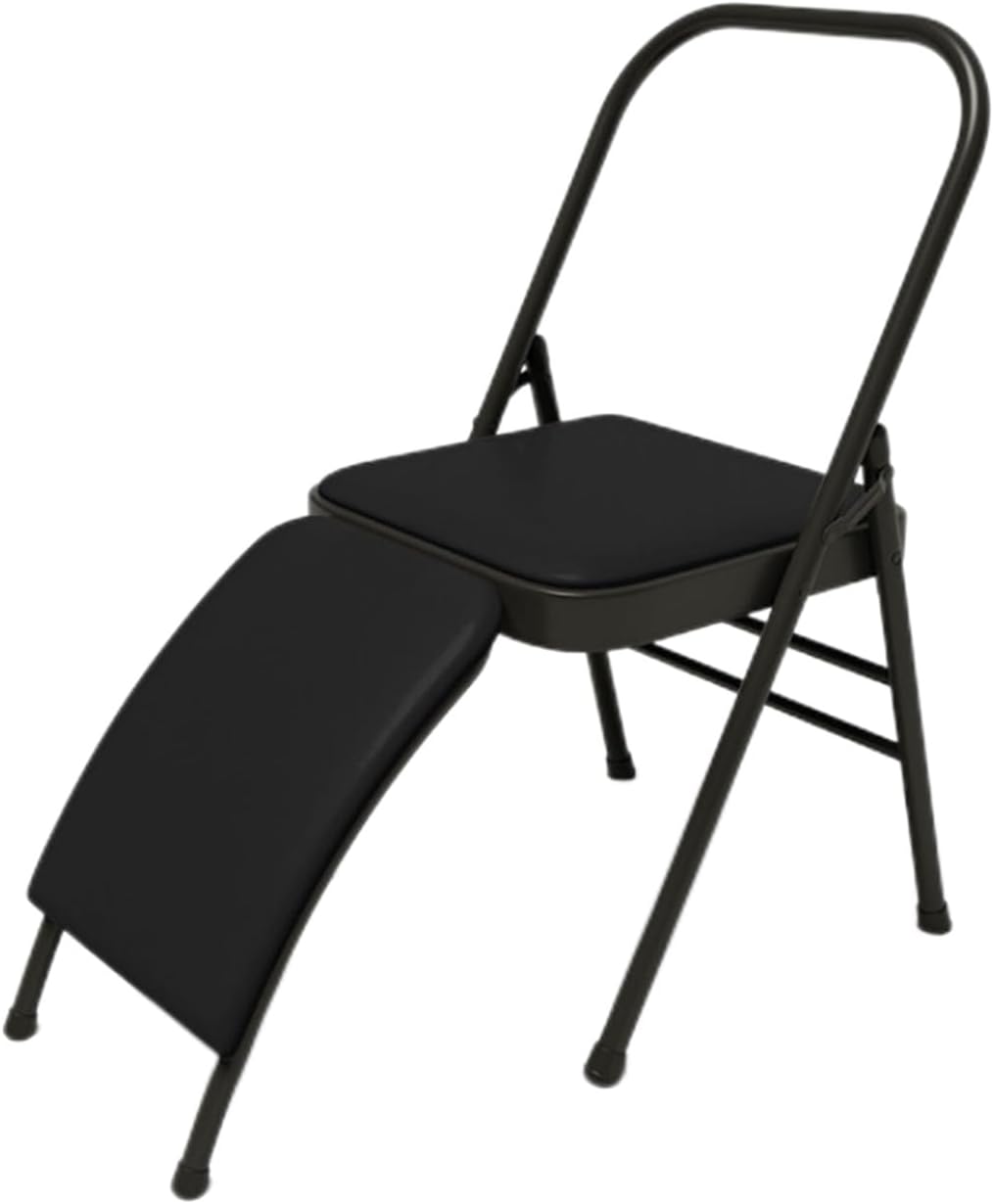 Folding Chair with Backrest,Dual Crossbeam Support,Pilates Yoga Auxiliary Chair,for Back Pain Relieving Strength Training(Color 3,45x81x82.5cm)