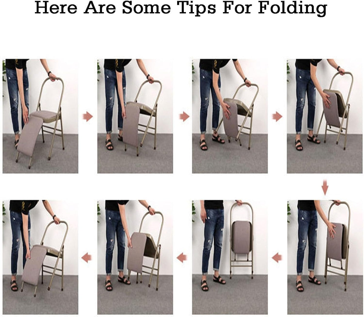 Folding Chair with Backrest,Dual Crossbeam Support,Pilates Yoga Auxiliary Chair,for Back Pain Relieving Strength Training(Color 3,45x81x82.5cm)