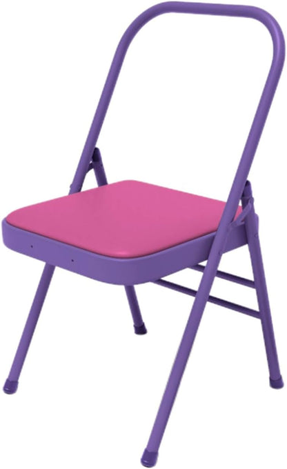 Folding Chair with Backrest,Dual Crossbeam Support,Pilates Yoga Auxiliary Chair,for Back Pain Relieving Strength Training(Color 3,45x81x82.5cm)
