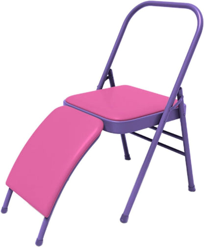 Folding Chair with Backrest,Dual Crossbeam Support,Pilates Yoga Auxiliary Chair,for Back Pain Relieving Strength Training(Color 3,45x81x82.5cm)