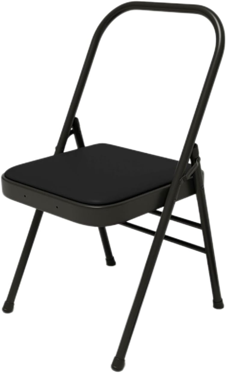 Folding Chair with Backrest,Dual Crossbeam Support,Pilates Yoga Auxiliary Chair,for Back Pain Relieving Strength Training(Color 3,45x81x82.5cm)