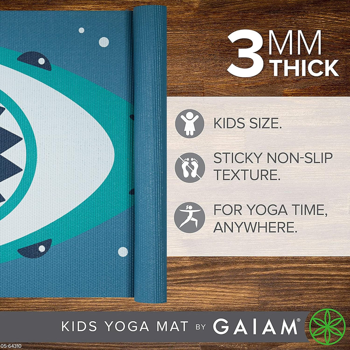 Kids Printed Yoga Mat, Non-Toxic, Fun Design, 3mm