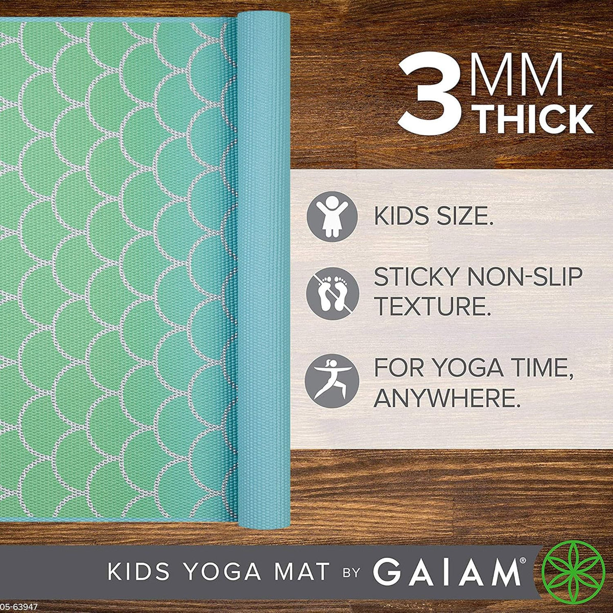 Kids Printed Yoga Mat, Non-Toxic, Fun Design, 3mm