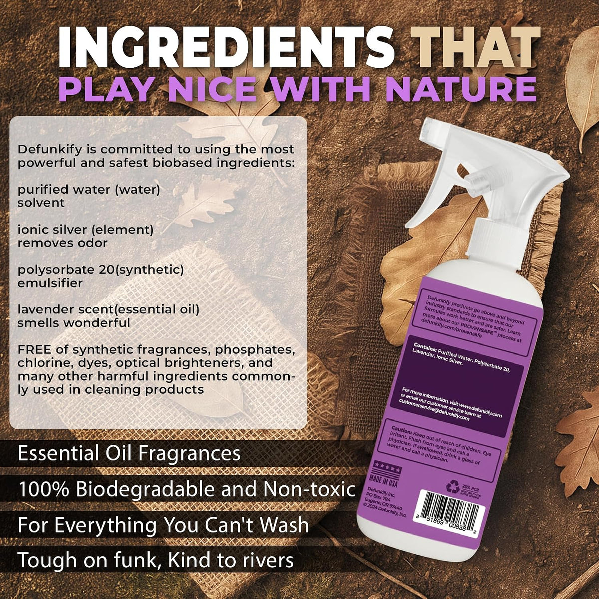 Lavender Odor Eliminator Spray, Shoe & Carpet Deodorizer, 32oz