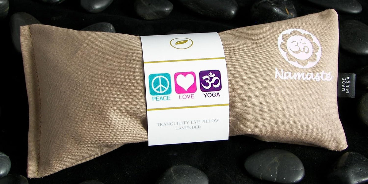 Yoga Eye Pillows - Unscented Eye Pillows - Namaste Hot Cold for Stress, Meditation, Spa, Relaxation Gifts - Made in USA Set of 4 - Tan Cotton