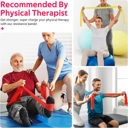 Resistance Bands Set, Exercise Bands for Physical Therapy, Pilates, Yoga