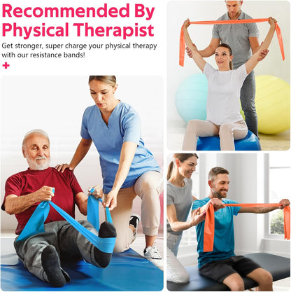 Resistance Bands Set, Exercise Bands for Physical Therapy, Pilates, Yoga