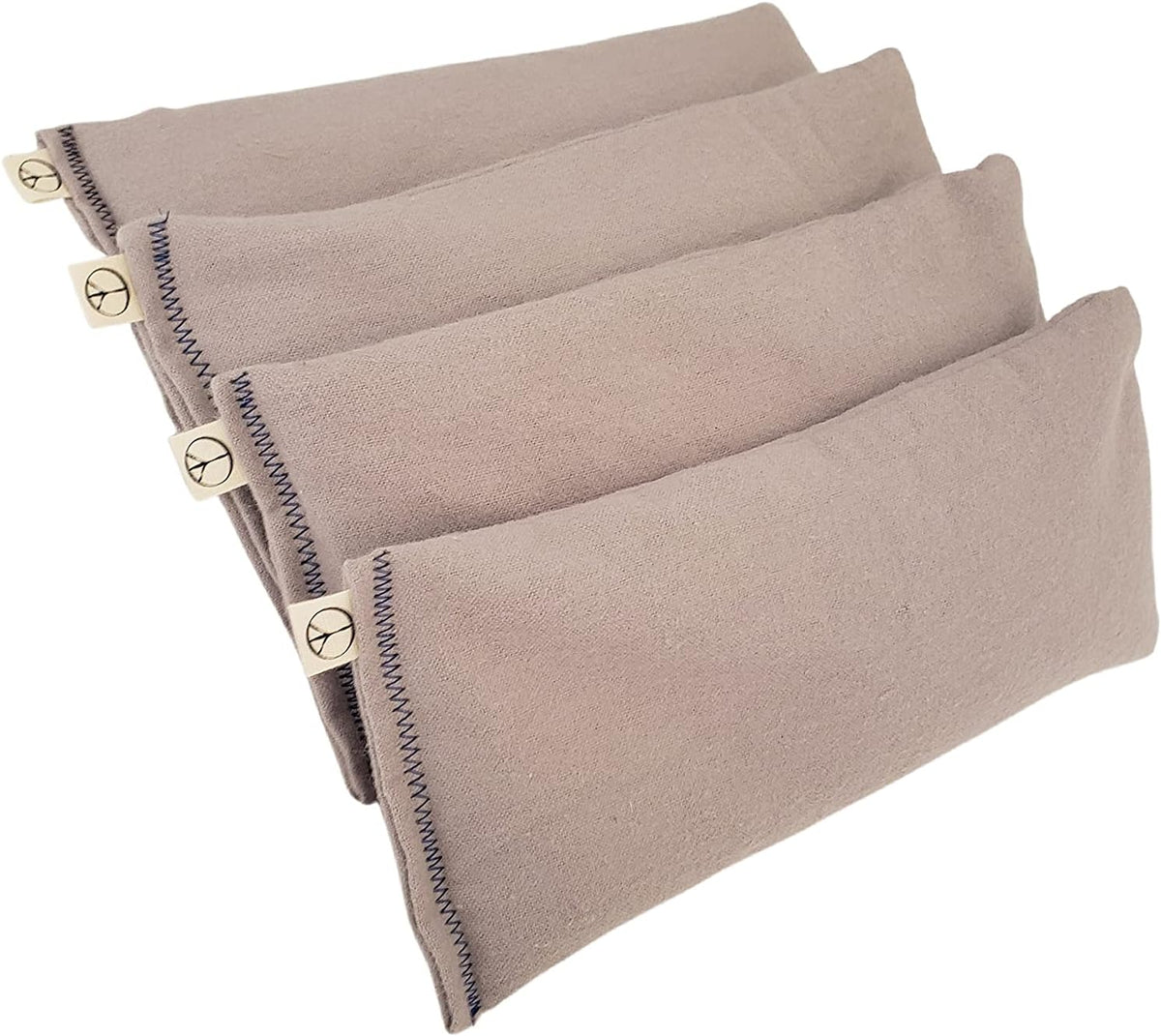 Pack of (4) Unscented Organic Flax Seed Eye Pillows 8.5 x 4 Soft Cotton Flannel - Soothing & Relaxing - Yoga Massage Sleep Meditation