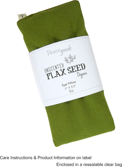 Pack of (4) Unscented Organic Flax Seed Eye Pillows 8.5 x 4 Soft Cotton Flannel - Soothing & Relaxing - Yoga Massage Sleep Meditation