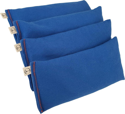 Pack of (4) Unscented Organic Flax Seed Eye Pillows 8.5 x 4 Soft Cotton Flannel - Soothing & Relaxing - Yoga Massage Sleep Meditation