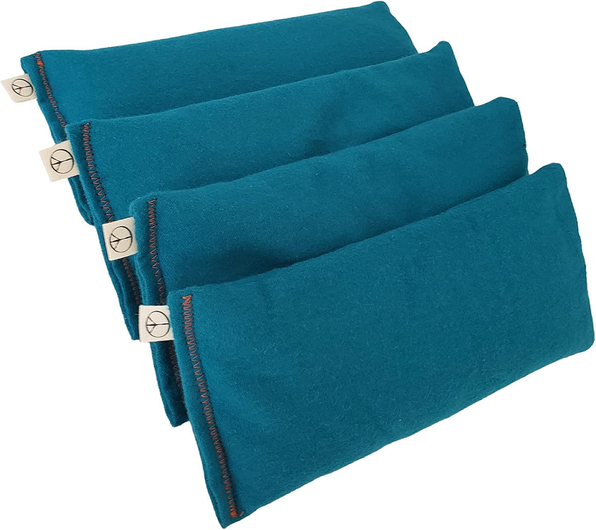 Pack of (4) Unscented Organic Flax Seed Eye Pillows 8.5 x 4 Soft Cotton Flannel - Soothing & Relaxing - Yoga Massage Sleep Meditation