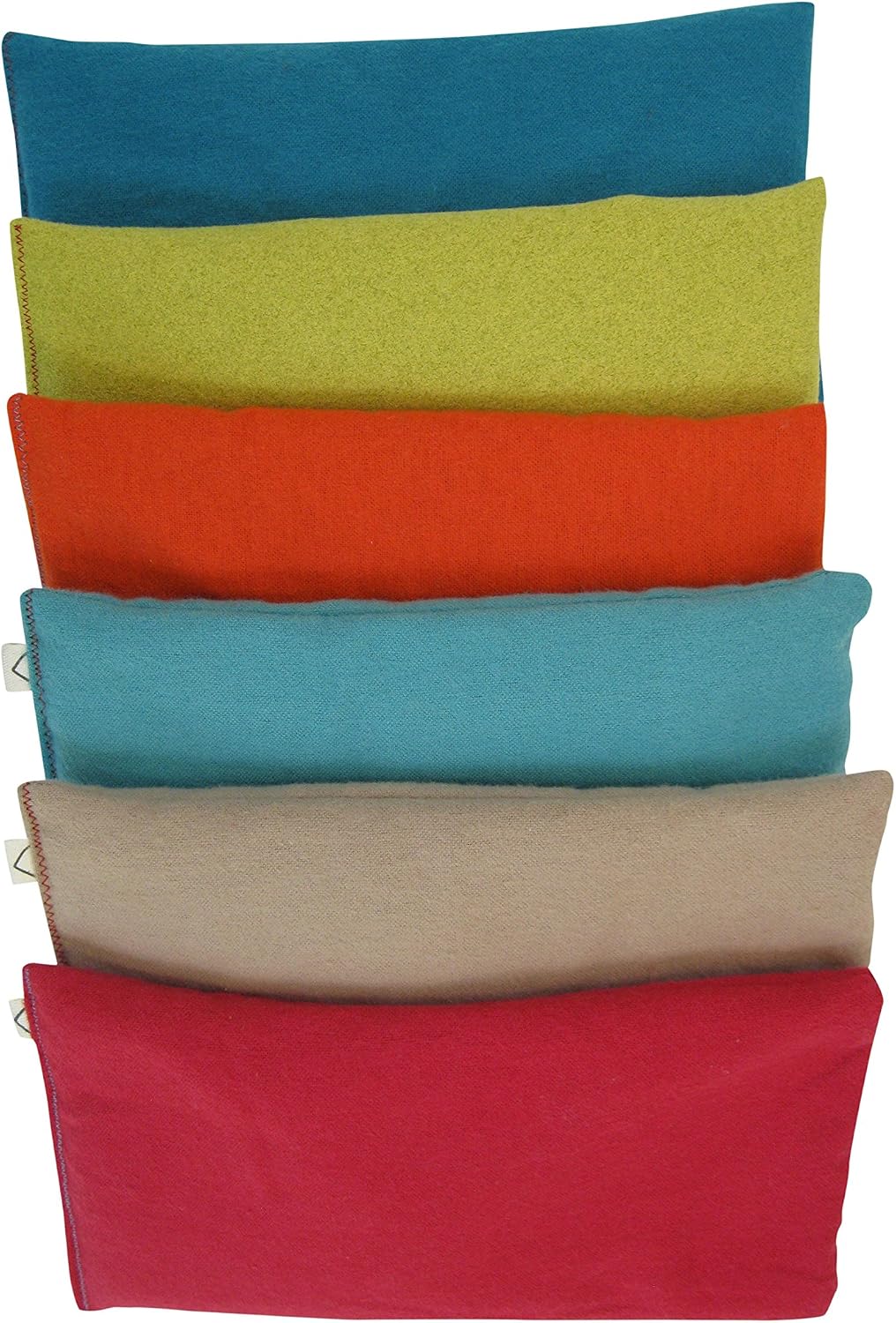 Pack of (4) Unscented Organic Flax Seed Eye Pillows 8.5 x 4 Soft Cotton Flannel - Soothing & Relaxing - Yoga Massage Sleep Meditation