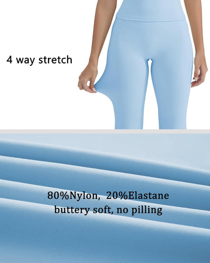 Women's 2 Piece Workout Sets Padded Tank Tops Flare Pilates Outfits | High Waisted Flare Leggings Workout Sets, Cute Strappy Open Back Workout Tops with Built in Bra, Booty Leggings Gym Outfits