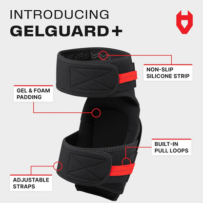Professional Gel Knee Pads for Work — Heavy Duty Anti-Slip Cap, Extra Dual-Layer Foam and Cushion, Reinforced Adjustable Non-Slip Straps, Built-in Hangand Pull Loops, Fits Men Women, Black