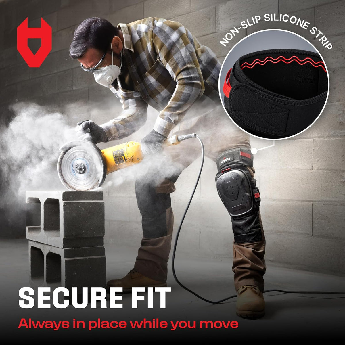 Professional Gel Knee Pads for Work — Heavy Duty Anti-Slip Cap, Extra Dual-Layer Foam and Cushion, Reinforced Adjustable Non-Slip Straps, Built-in Hangand Pull Loops, Fits Men Women, Black