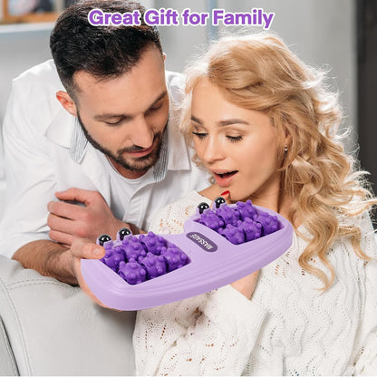 Double Foot Massage Roller for Plantar Fasciitis, Portable Dual Foot Roller Tool for Home Use(Purple)