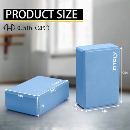 Yoga Blocks 2 Pack - Non-Slip Yoga Brick & Foam Blocks Yoga Set, High-Density Pilates Block for Stretching, Meditation, and Exercise Blocks Foam, Ideal for Deep Poses