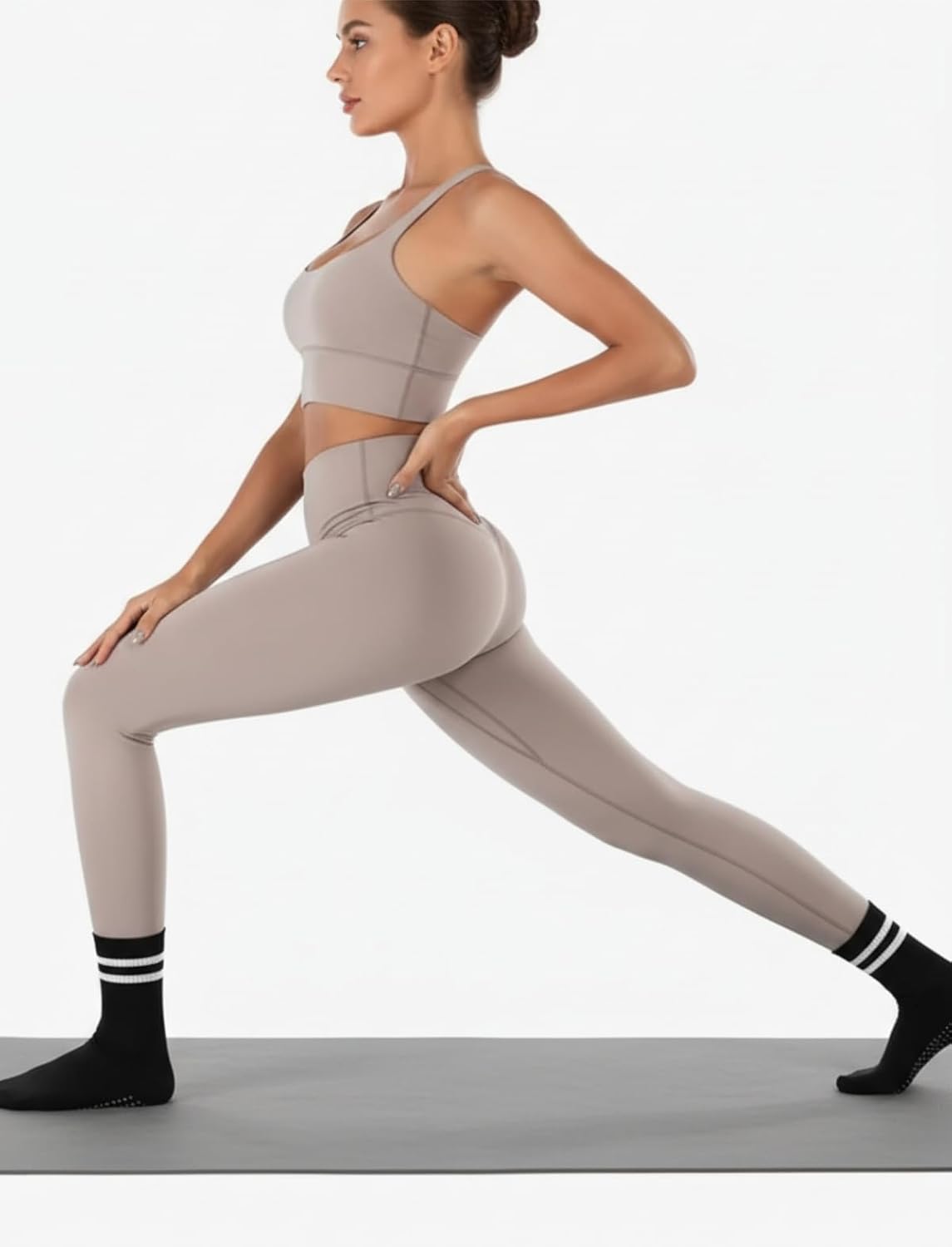 Womens Pilates Socks with Grips Non Slip Yoga Barre Gym Grippy Socks
