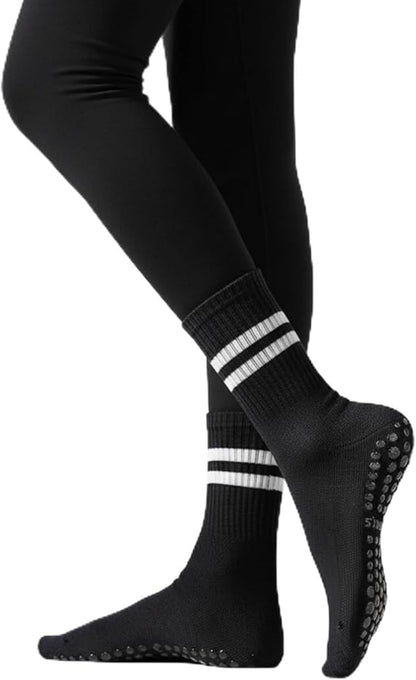 Womens Pilates Socks with Grips Non Slip Yoga Barre Gym Grippy Socks